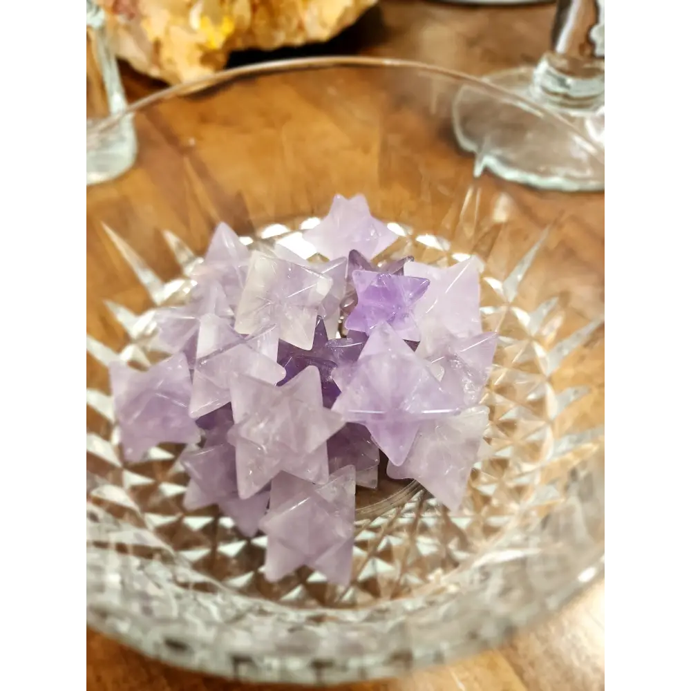 🔯✨ 1’’ Merkabah Amethyst & Clear Quartz – Spiritual Protection & Amplified Energy! 💜🌟 - Carvings