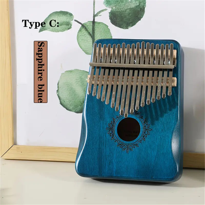 🎶✨ 17 Key Thumb Piano – Portable Finger Piano Retro Style with Tuning Hammer and Black Storage Bag! 🎵 - Vibrational