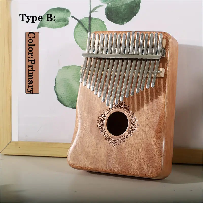 🎶✨ 17 Key Thumb Piano – Portable Finger Piano Retro Style with Tuning Hammer and Black Storage Bag! 🎵 - Vibrational