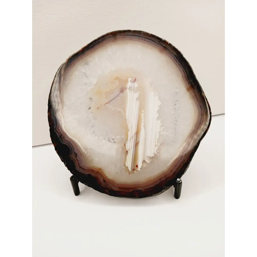 🌀✨ Agate Slice Specimen with Stand – Balance Protection and Natural Beauty 🌈 - Specimens