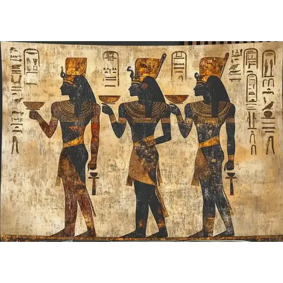 ๐บ Ancient Egyptian Mural Tapestry - Hieroglyphic Design (80โโ x 60โโ) โจ