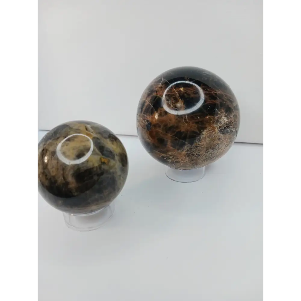 🌑✨ Black Moonstone Spheres – Intuition New Beginnings & Divine Feminine Energy! 🖤🔮 - Spheres