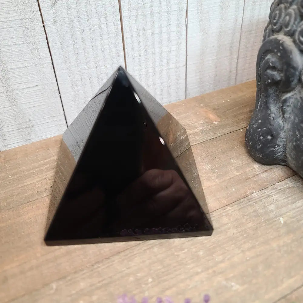 Black Obsidian Pyramids 3’’ - Carvings