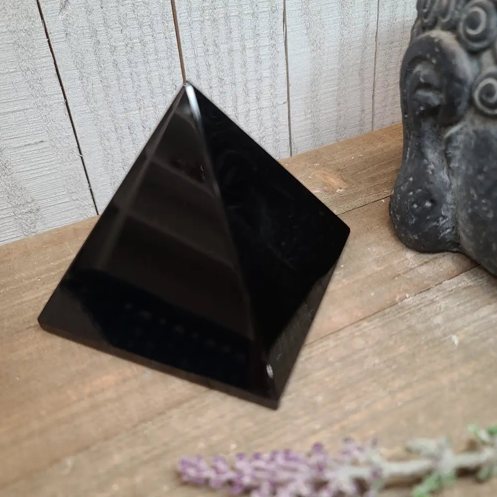 Black Obsidian Pyramids 3’’ - Carvings
