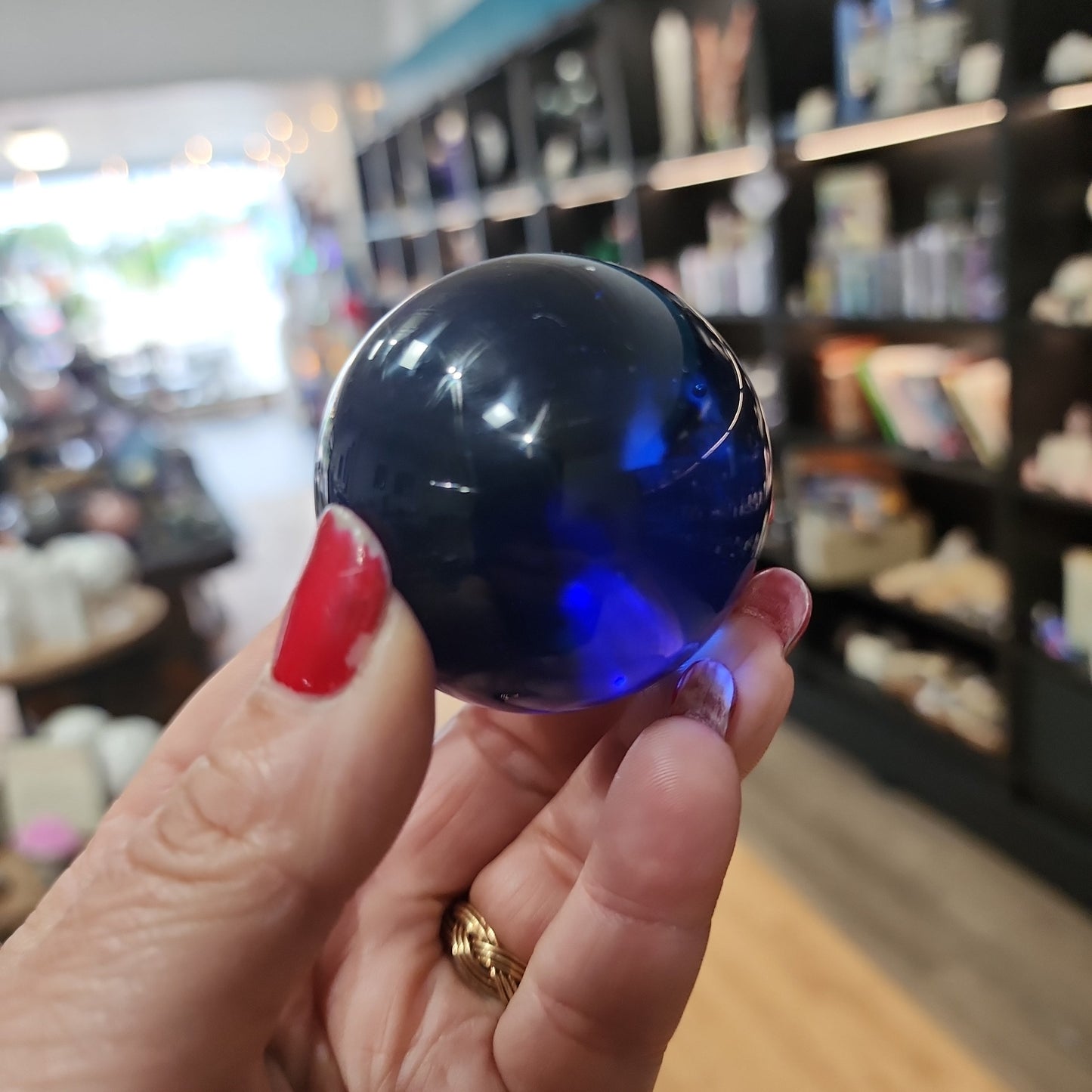 🔵✨ Blue Obsidian Sphere – Clarity Communication and Calming Energy! 🌊 - Blue Obsidian Sphere - Spheres