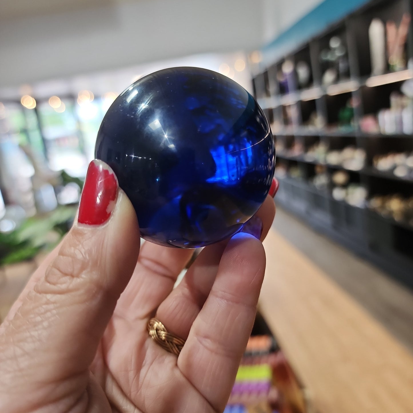🔵✨ Blue Obsidian Sphere – Clarity Communication and Calming Energy! 🌊 - Blue Obsidian Sphere - Spheres