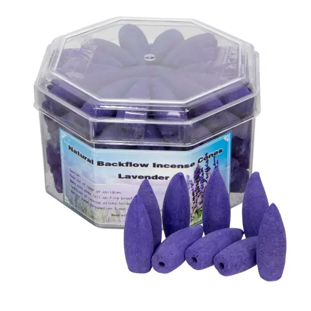 Bulk Backflow Essential Oil Incense Cones (70 cones) - Lavender Essential Oil Cones - Incense & Burners