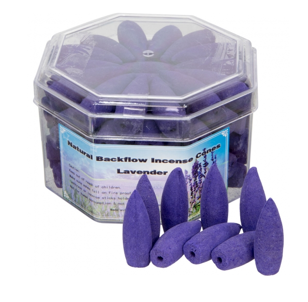 Bulk Backflow Essential Oil Incense Cones (70 cones) - Lavender Essential Oil Cones - Incense & Burners