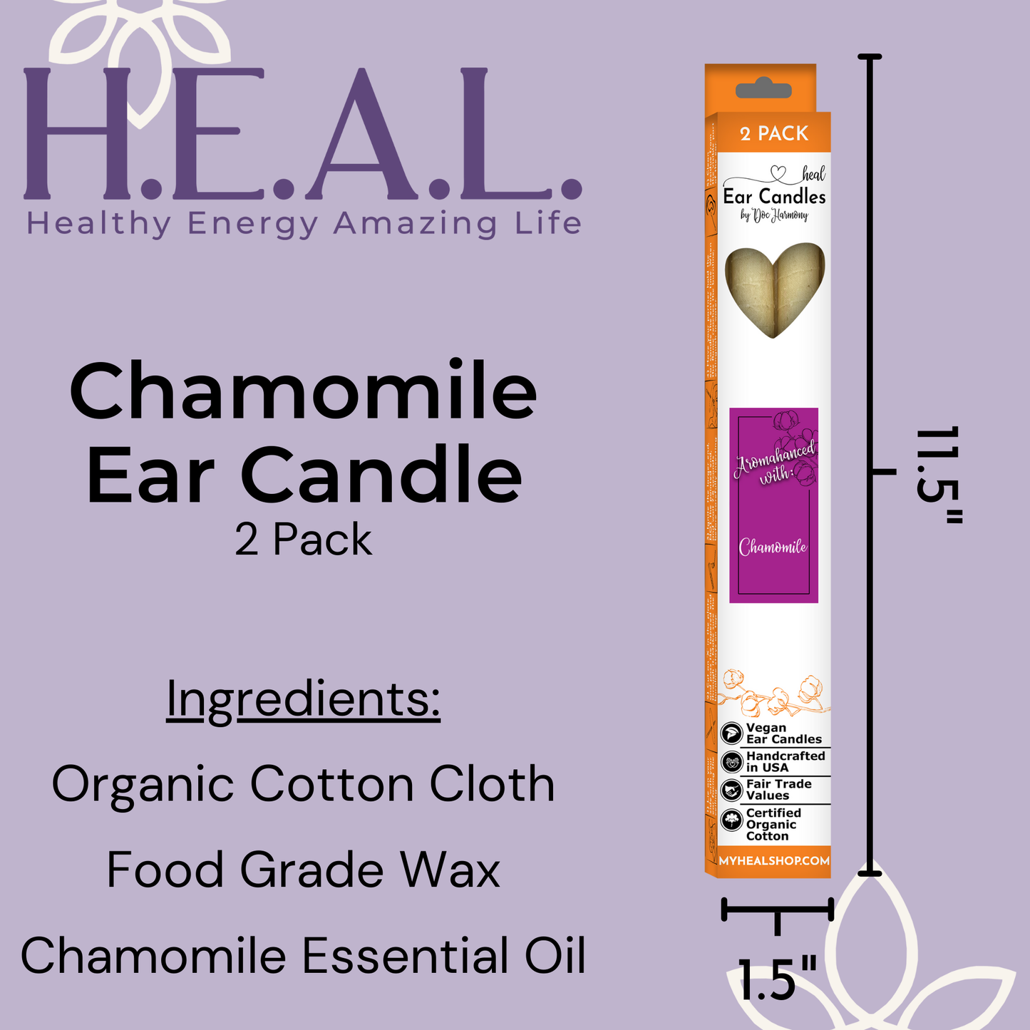 🌼✨ Chamomile Harmony’s Ear Candles – Gentle Relaxation & Soothing Self-Care (2-Pack) 🕯️ - Candles & Accessories