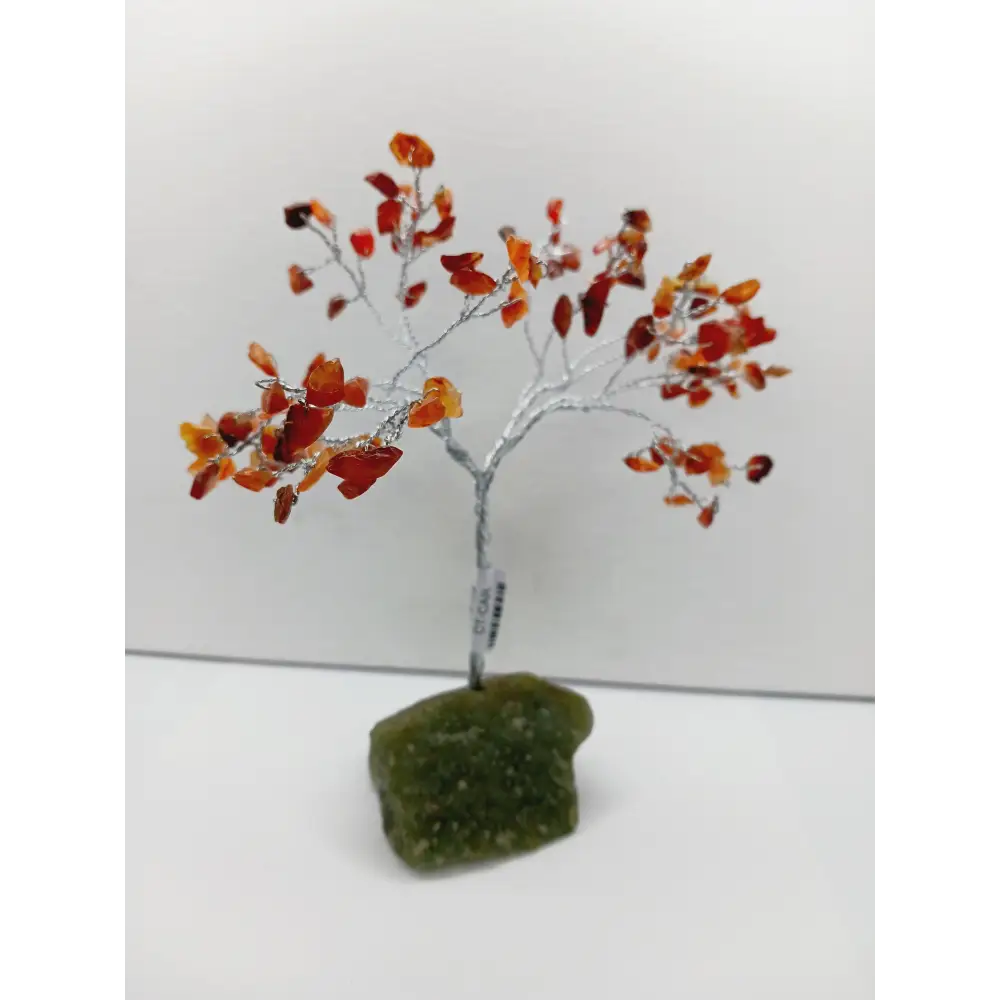 🌳✨ Crystal Gemstone Tree – Abundance and Harmony Assorted Sized 🌈 - 6’’ Carnelian (Silver) - Home Decor