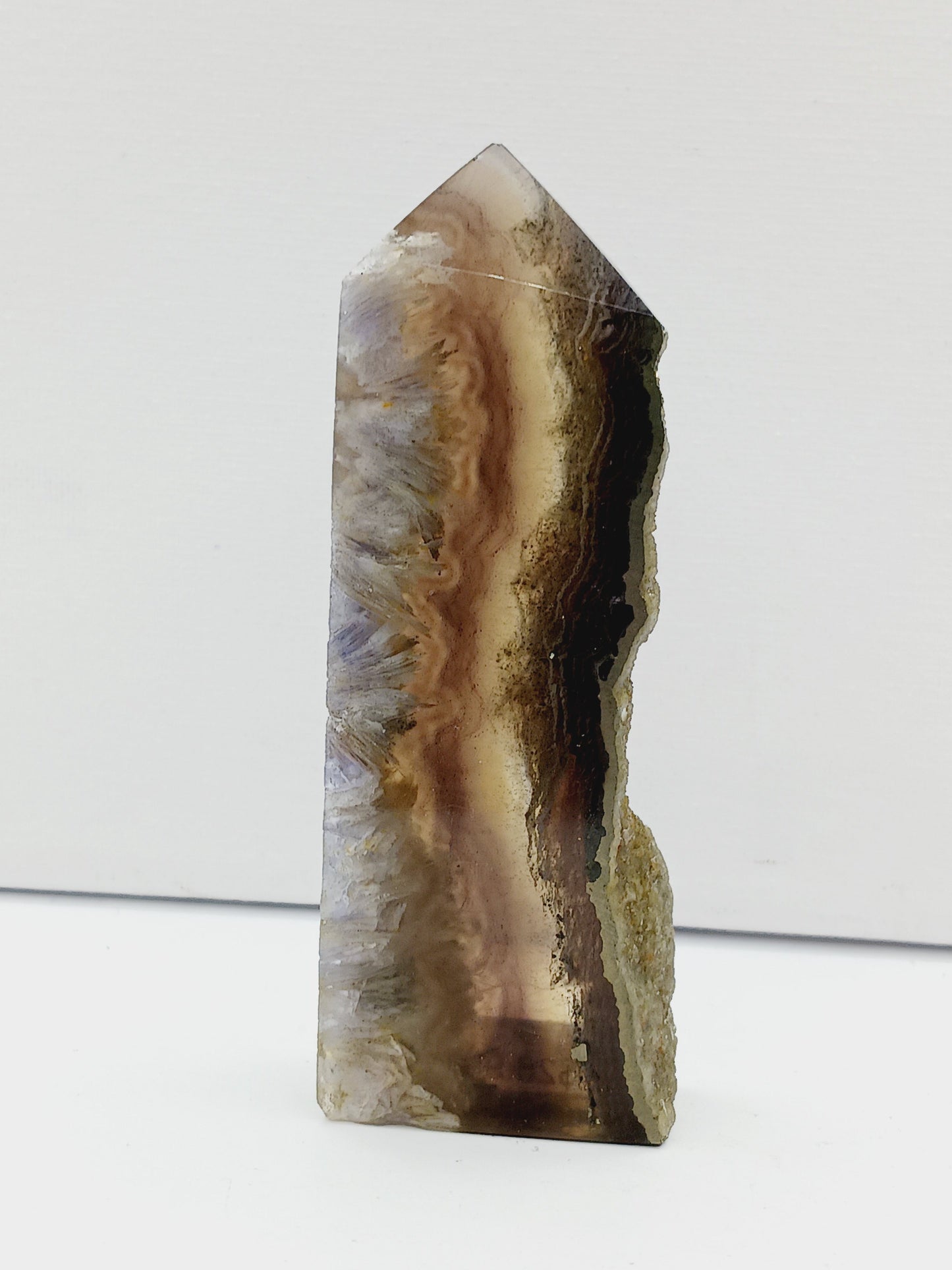 🌈✨ Fluorite and Scolecite with Pyrite Tower – Clarity Peace and Manifestation ⚡ - 9 - 4.25’’ - Towers