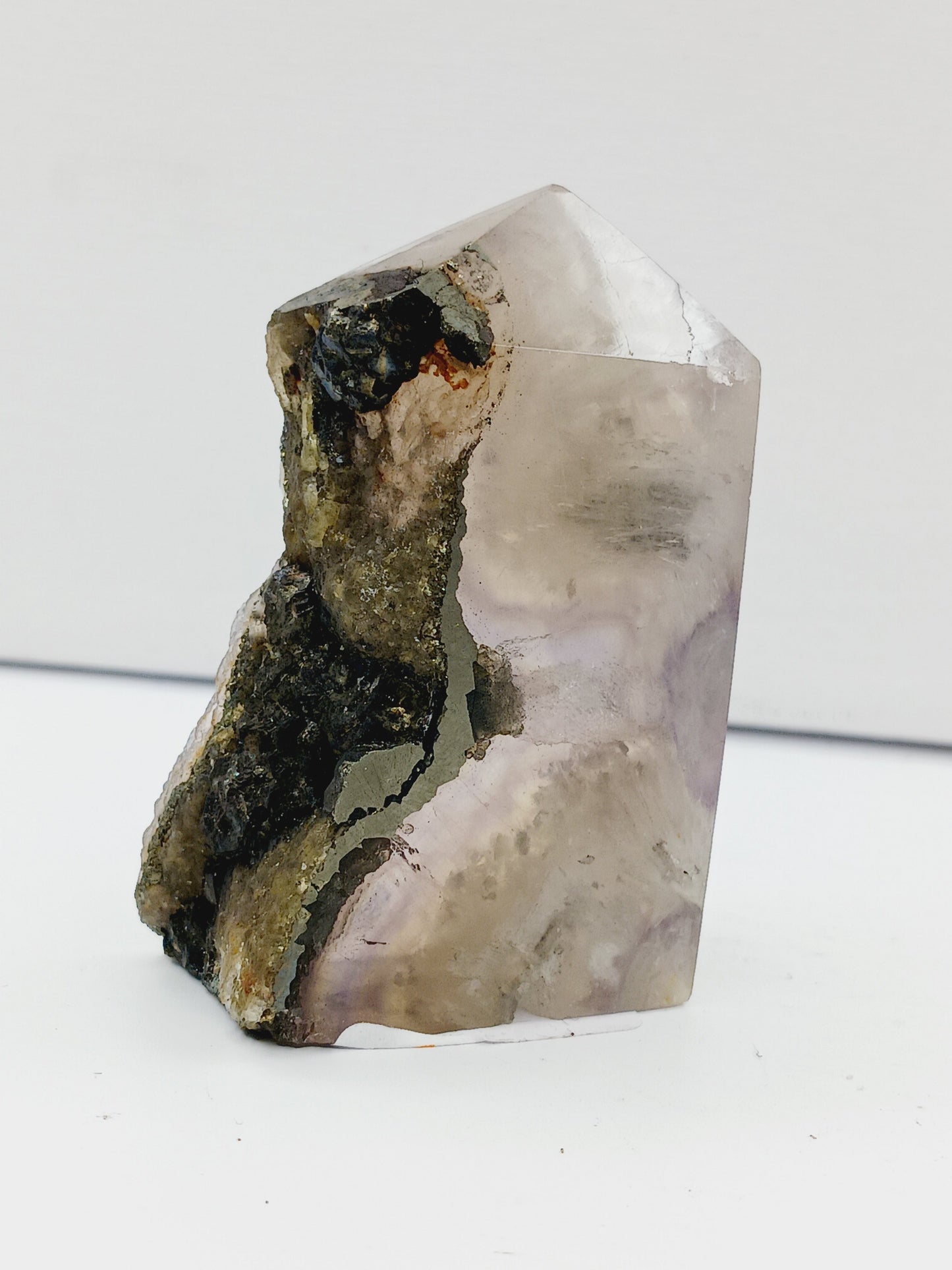🌈✨ Fluorite and Scolecite with Pyrite Tower – Clarity Peace and Manifestation ⚡ - 17 - 2.5’’ - Towers