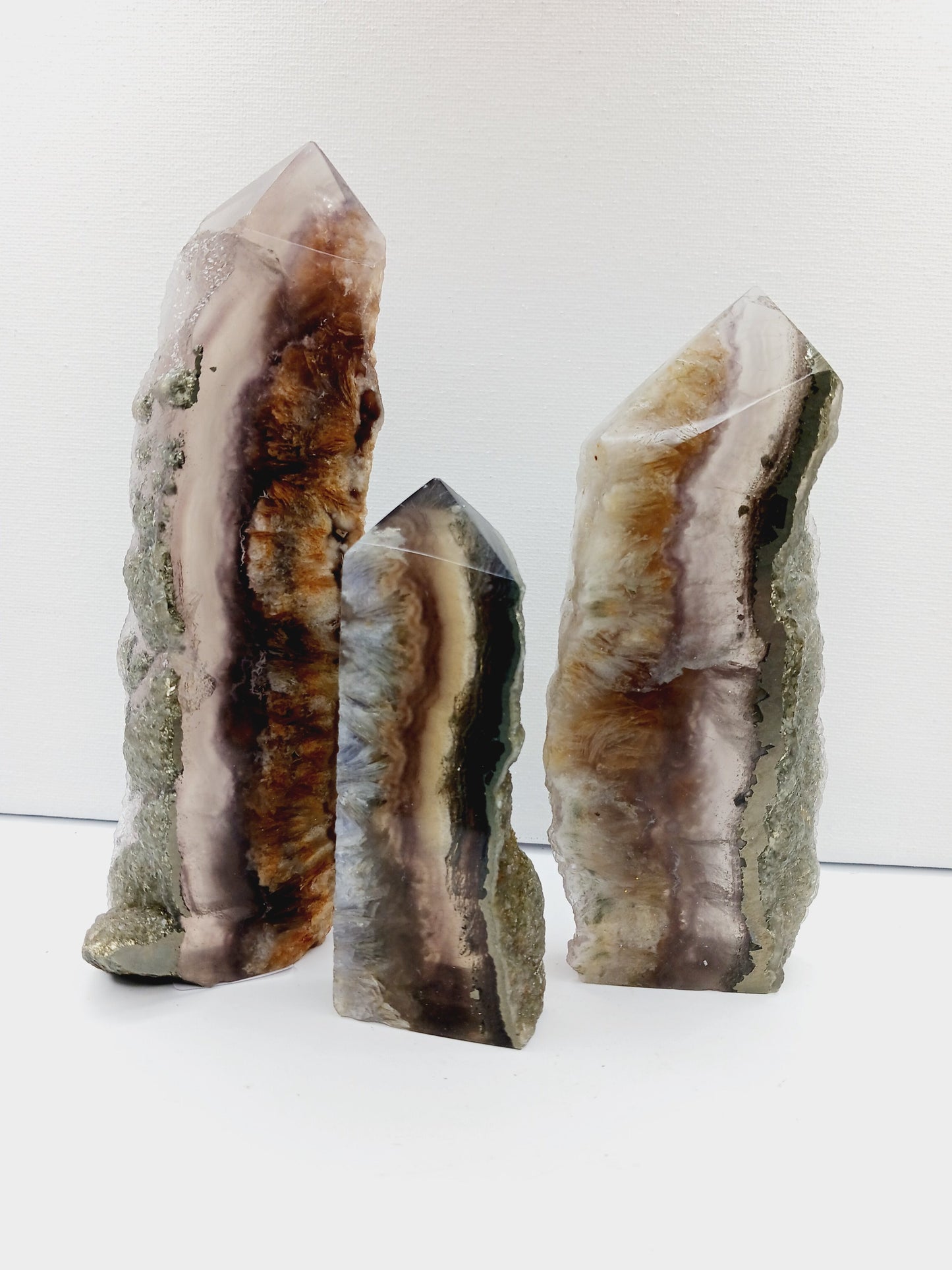 🌈✨ Fluorite and Scolecite with Pyrite Tower – Clarity Peace and Manifestation ⚡ - Towers
