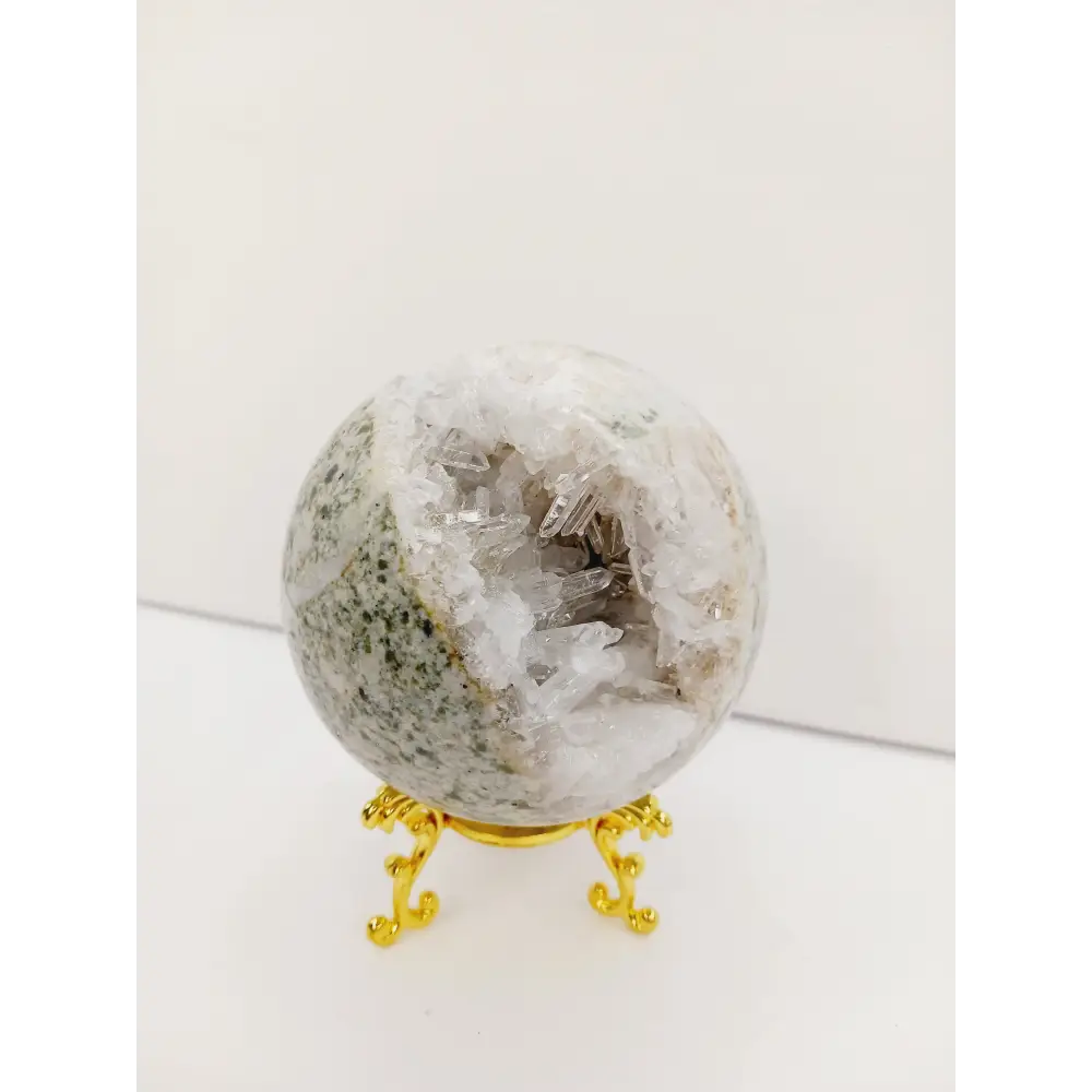 🤍✨ Gemy Quartz Geode Sphere – Amplification Clarity and Sparkling Energy 🌟 - 4 - Spheres