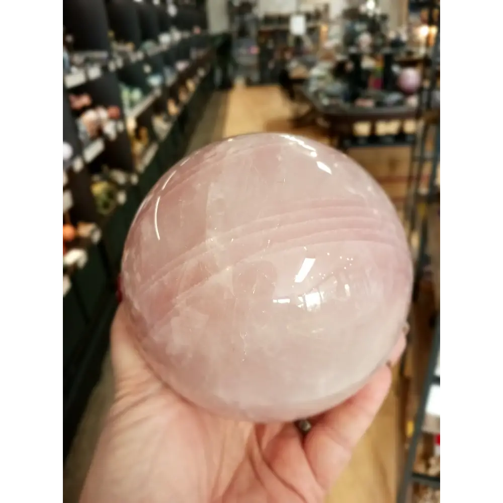 Giant Rose Quartz Sphere – Heart Chakra Healing Crystal | The Mystical Moons - Spheres