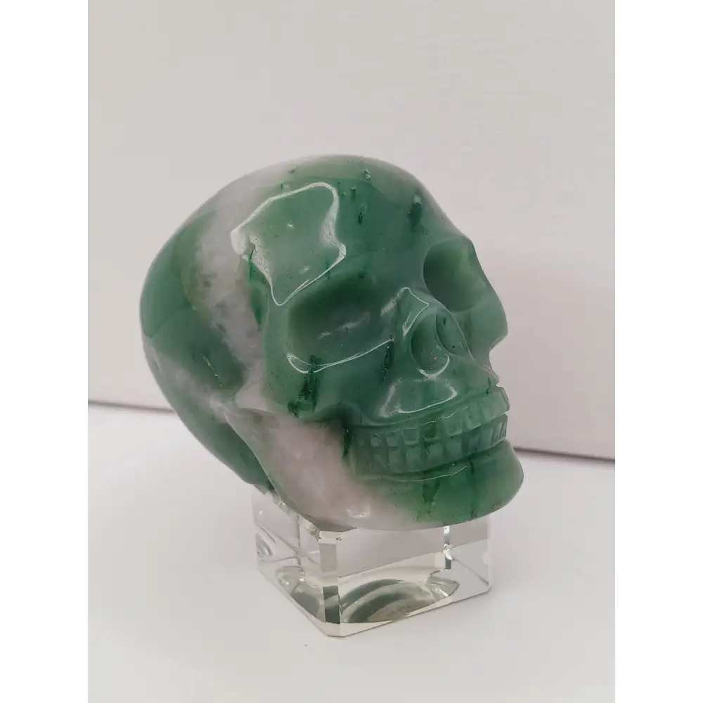 💚💀 Green Aventurine Skull – Luck Growth and Heart Healing 🌱 - Carvings