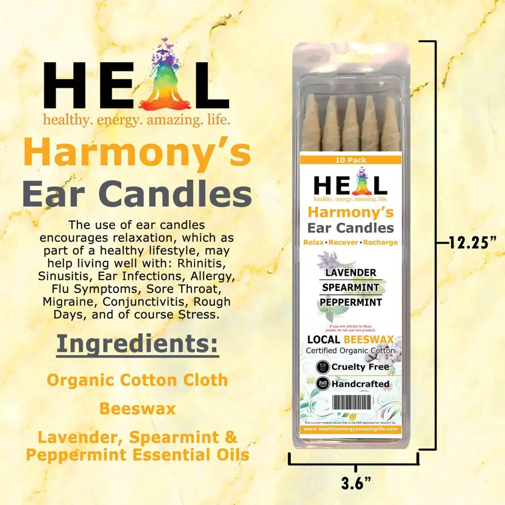 🕯️🌿 Lavender Spearmint & Peppermint Beeswax Ear Candles – 2-Pack – Refresh Relax & Soothe! ✨ - Candles & Accessories