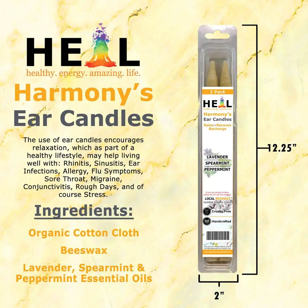 🕯️🌿 Lavender Spearmint & Peppermint Beeswax Ear Candles – 2-Pack – Refresh Relax & Soothe! ✨ - Candles & Accessories