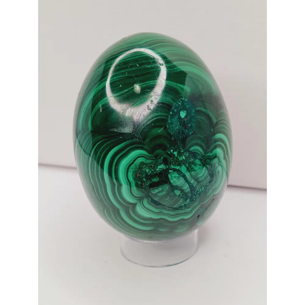 💚🥚 Malachite Egg – Transformative Beauty Growth and Heart Healing! ✨ - 3 1/8’’ Egg - Spheres