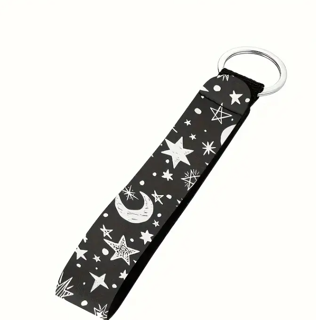 🌙⭐ Moon & Star Black Keychain – Cosmic Charm & Everyday Magic! 🖤 - Jewelry