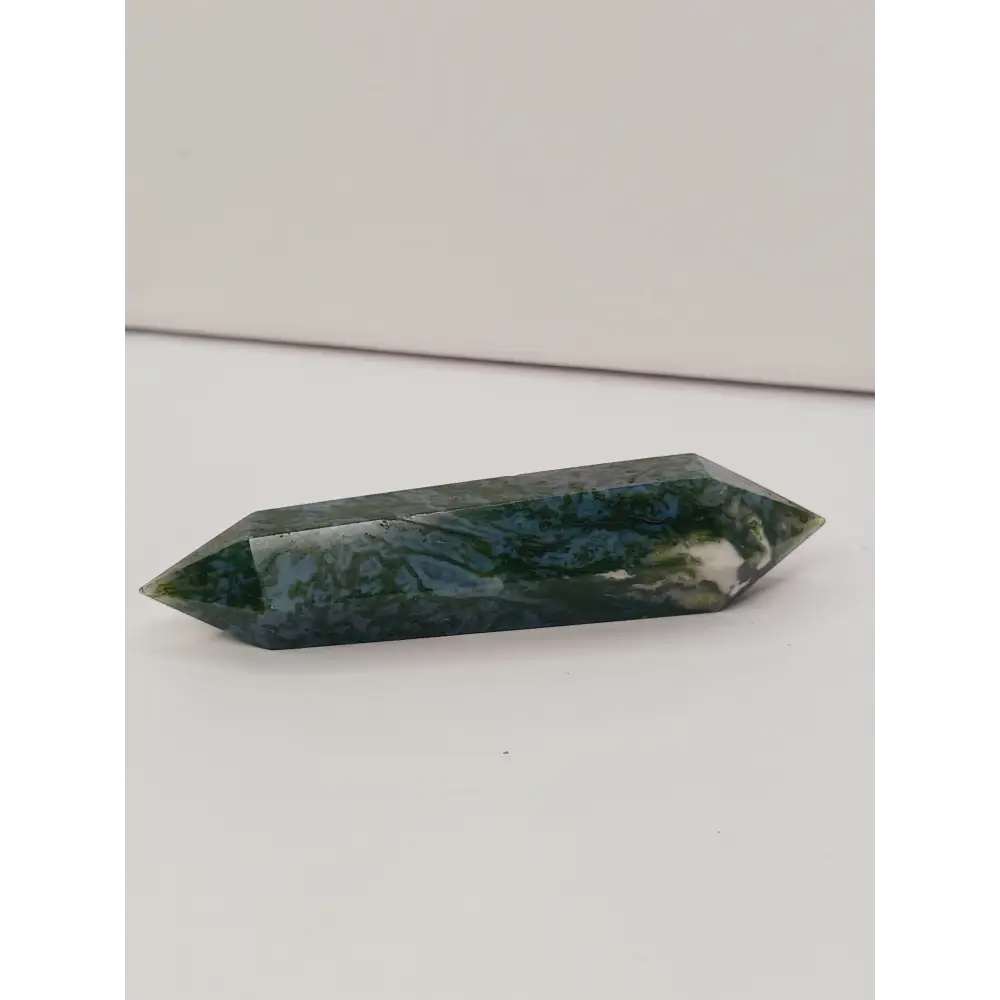🌿✨ Moss Agate Double Terminated Point – Growth Balance and Nature’s Magic 💚 - 2 - 3.5’’ - Towers