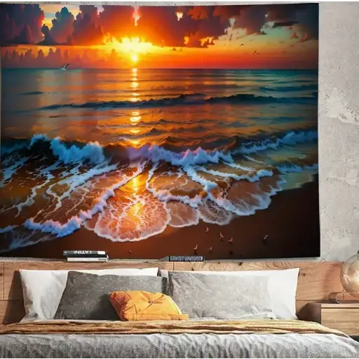 🌊 Ocean Sunset Tapestry - Available in 2 Sizes ✨ - 59.06’’’ x 78.74’’ - Tapestry