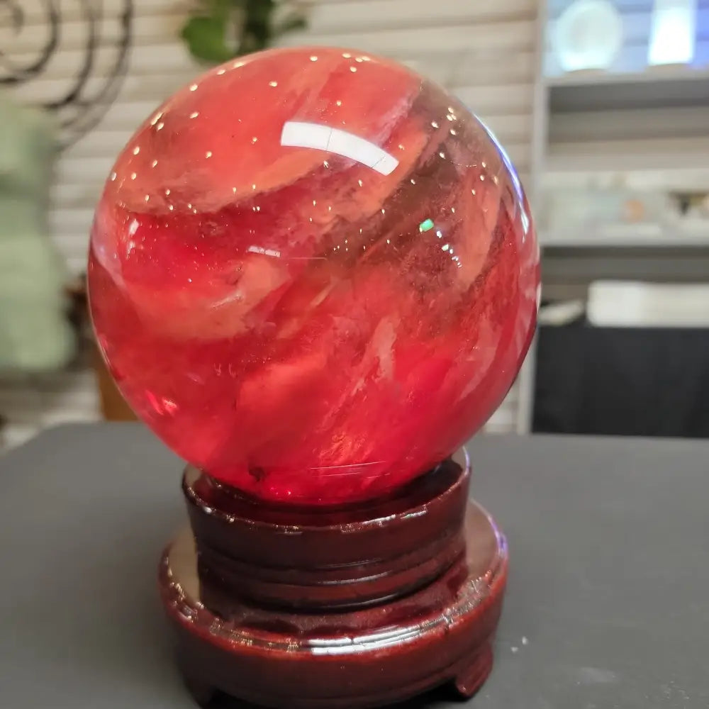 Red Smelting Quartz Spheres - 2 - 5’’ - Spheres