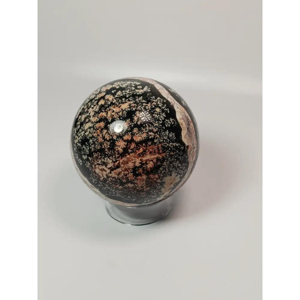 🔴❄️ Red Snowflake Obsidian Sphere 2.5’’ – Balance & Strength ❄️🔴 - 2 - Spheres