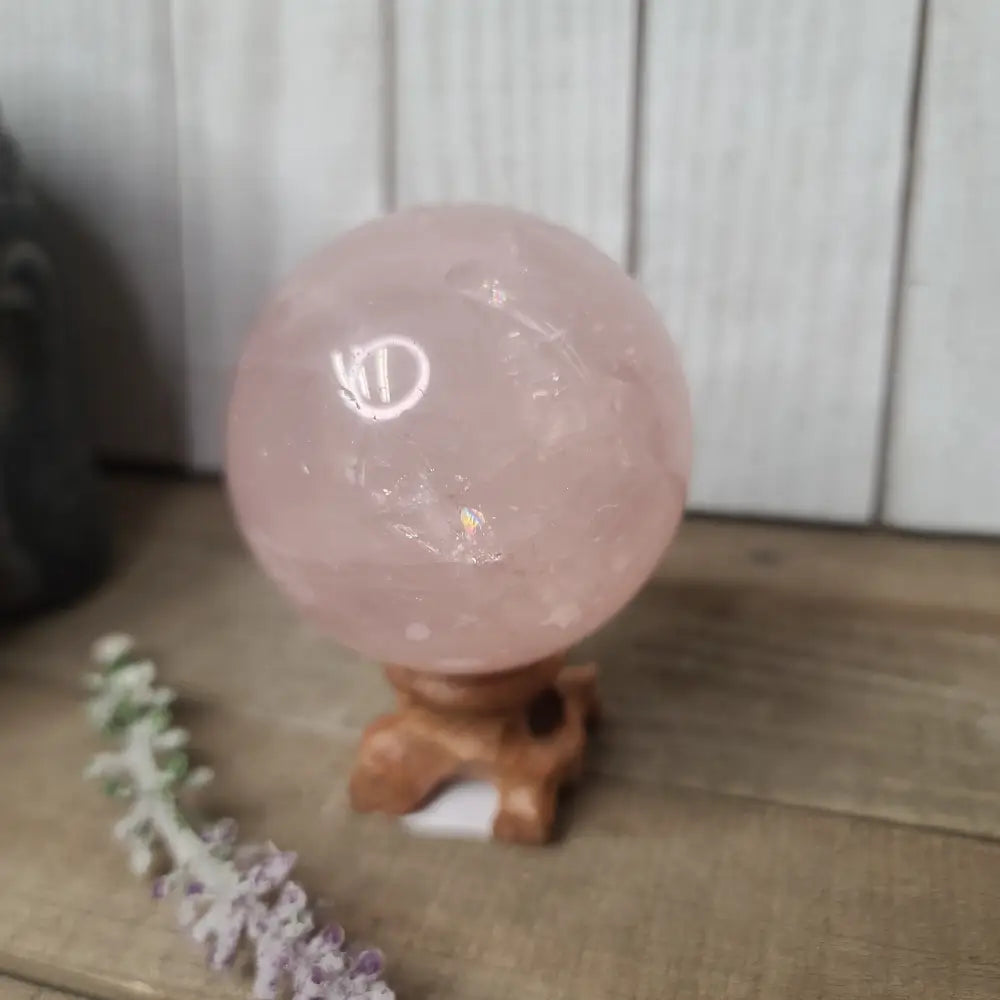 ๐๐ Star Rose Quartz Sphere (1.5โโ) โ Radiant Love and Celestial Heart Healing! ๐๐ - High Quality - Spheres