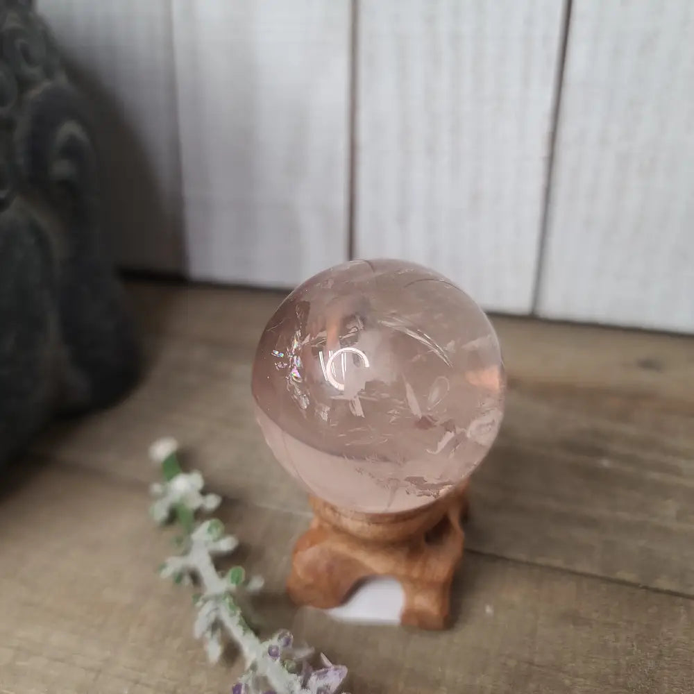 ๐๐ Star Rose Quartz Sphere (1.5โโ) โ Radiant Love and Celestial Heart Healing! ๐๐ - Spheres
