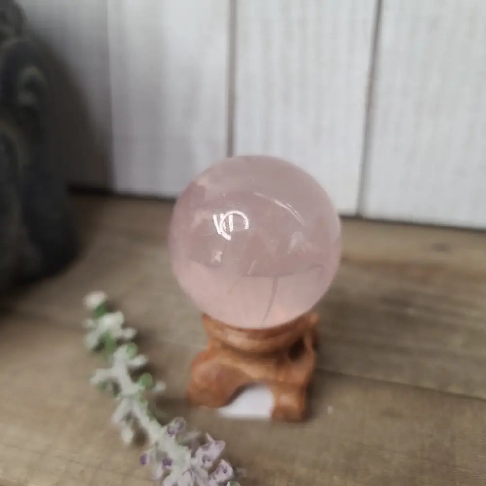 ๐๐ Star Rose Quartz Sphere (1.5โโ) โ Radiant Love and Celestial Heart Healing! ๐๐ - GORGEOUS ROSE STAR - Spheres