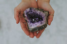 purple and brown geode stone
