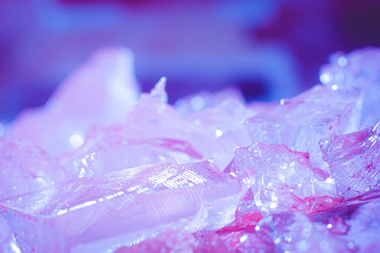 a close up of a bunch of ice crystals