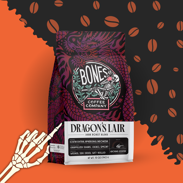 Dragon’s Lair Dark Roast Ground Coffee (12 oz) – Bold, Smooth, and Strong