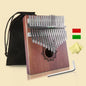 🎶✨ 17 Key Thumb Piano – Portable Finger Piano Retro Style with Tuning Hammer and Black Storage Bag! 🎵 - Dark Brown