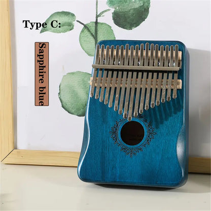 🎶✨ 17 Key Thumb Piano – Portable Finger Piano Retro Style with Tuning Hammer and Black Storage Bag! 🎵 - Vibrational