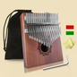 🎶✨ 17 Key Thumb Piano – Portable Finger Piano Retro Style with Tuning Hammer and Black Storage Bag! 🎵 - Mahogany