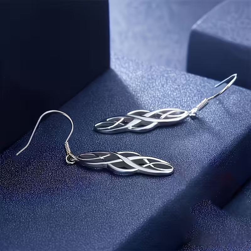 Celtic Knot Design Pendant Earrings – Elegant Minimalist Style (Daily Casual Wear) – .9"