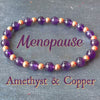 Amethyst and Copper Natural Crystal Beaded Bracelet | Great for Menopause and Hormone Support