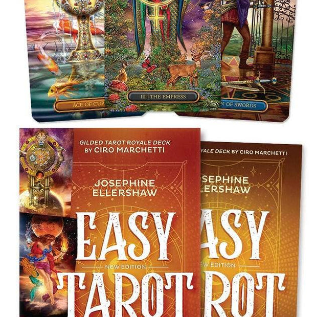 Easy Tarot (New Edition) – Beginner Tarot Kit (78 Cards + Handbook) – by Josephine Ellershaw and Ciro Marchetti
