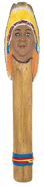 Hand Carved Chief Rainstick 14 Inch | Meditation, Sound Cleansing & Decor