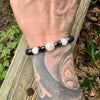 Moonstone, Clear Quartz, Shungite, and Hematite Crystal Bead Bracelet