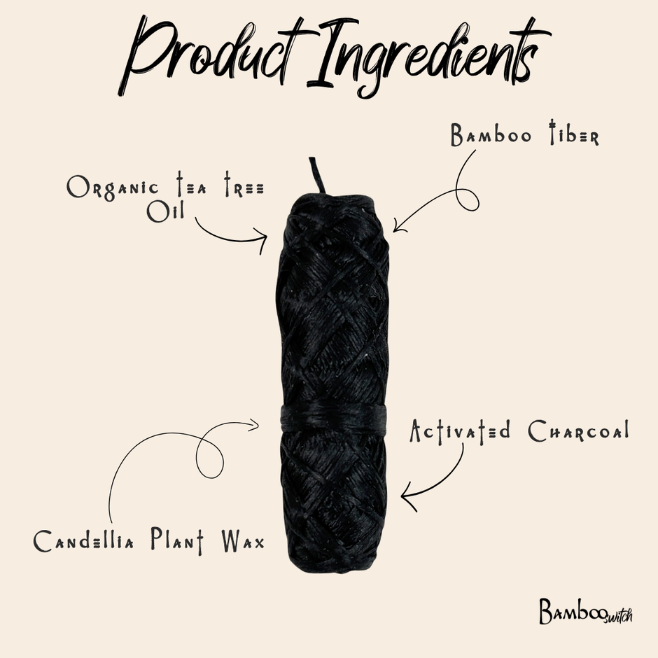 Vegan Bamboo Floss |Charcoal Infused