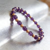 Amethyst and Copper Natural Crystal Beaded Bracelet | Great for Menopause and Hormone Support