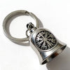 Keychain Bell Silver Tone with Helm of Awe Design (3