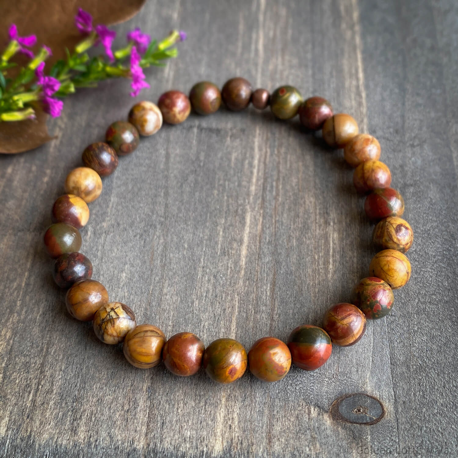 Picture Jasper 8mm Bead Bracelet ✨