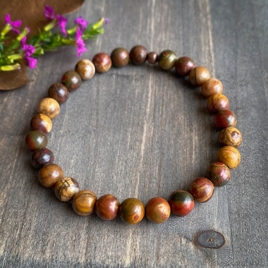 Picture Jasper 8mm Bead Bracelet ✨