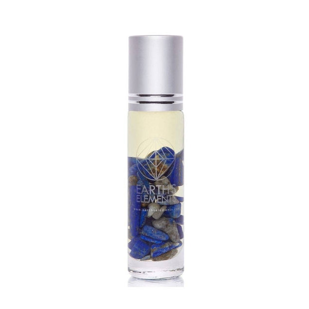 Earth’s Elements Wellness Focus Meditation Essential Oil + Sodalite Crystal Roll-On (Lemon + Peppermint)