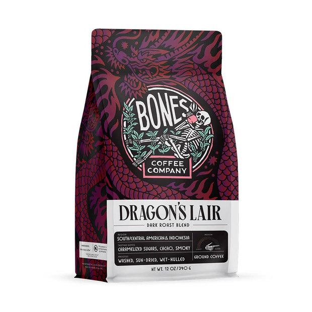 Dragon’s Lair Dark Roast Ground Coffee (12 oz) – Bold, Smooth, and Strong
