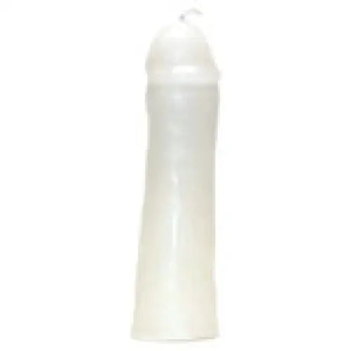 6 1/2" white candle shaped as a male figure, displayed on a white background. Perfect for purity, healing, and spiritual balance.